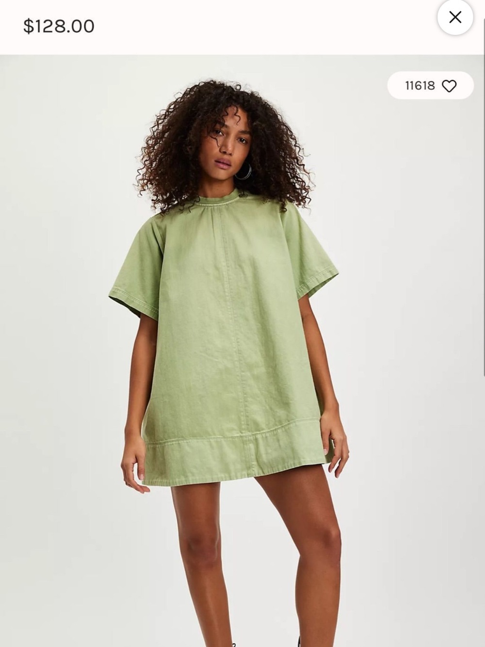 NWT FREE PEOPLE HARLOW MINI DRESS LAUREN GREEN SMALL